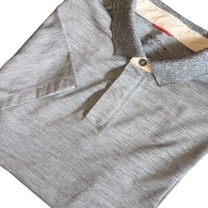 UNTUCKit Polo‎ Men's Medium Heather Gray Short Sleeve Shirt Performance Blend